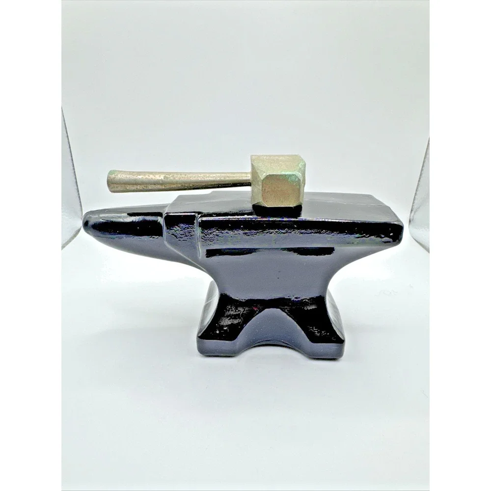 Vtg Avon Bottle 1972‎ Blacksmith's Anvil Hammer Leather After Shave Empty